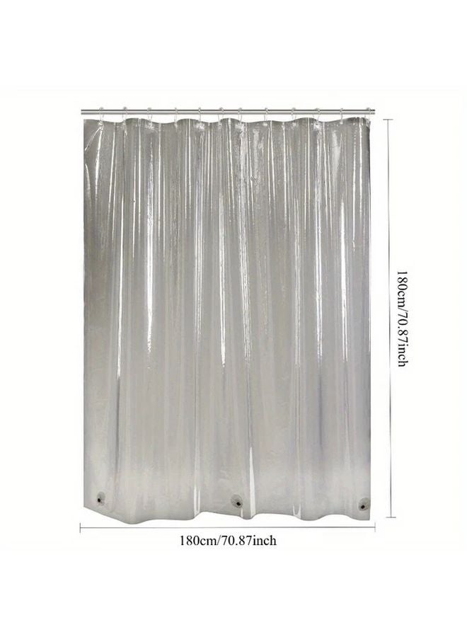 Transparent PEVA Shower Curtain Liner 78 74 Inch Height With 12 Hooks And 3 Magnets - Image 5